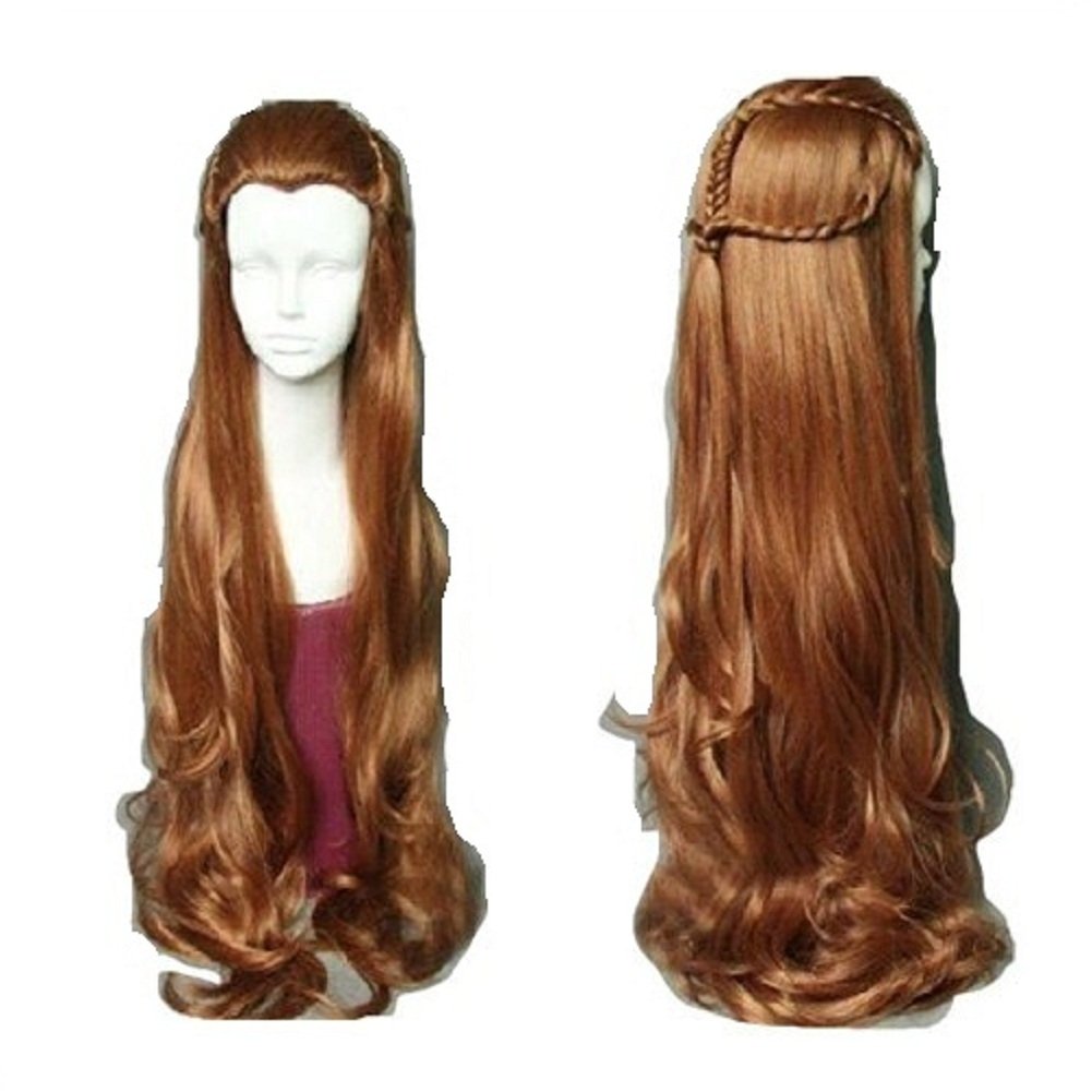 Photo 1 of mainlead Women Cosplay Wig Long Full Hair Costume Brown Wavy Wig+Wig Cap