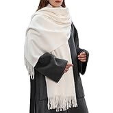 LA GUSCHI Winter Scarfs for Women Pashmina Shawls Wraps ｜Womens Thicken Shawl Wraps Warm Cozy Cashmere Touch Scarves
