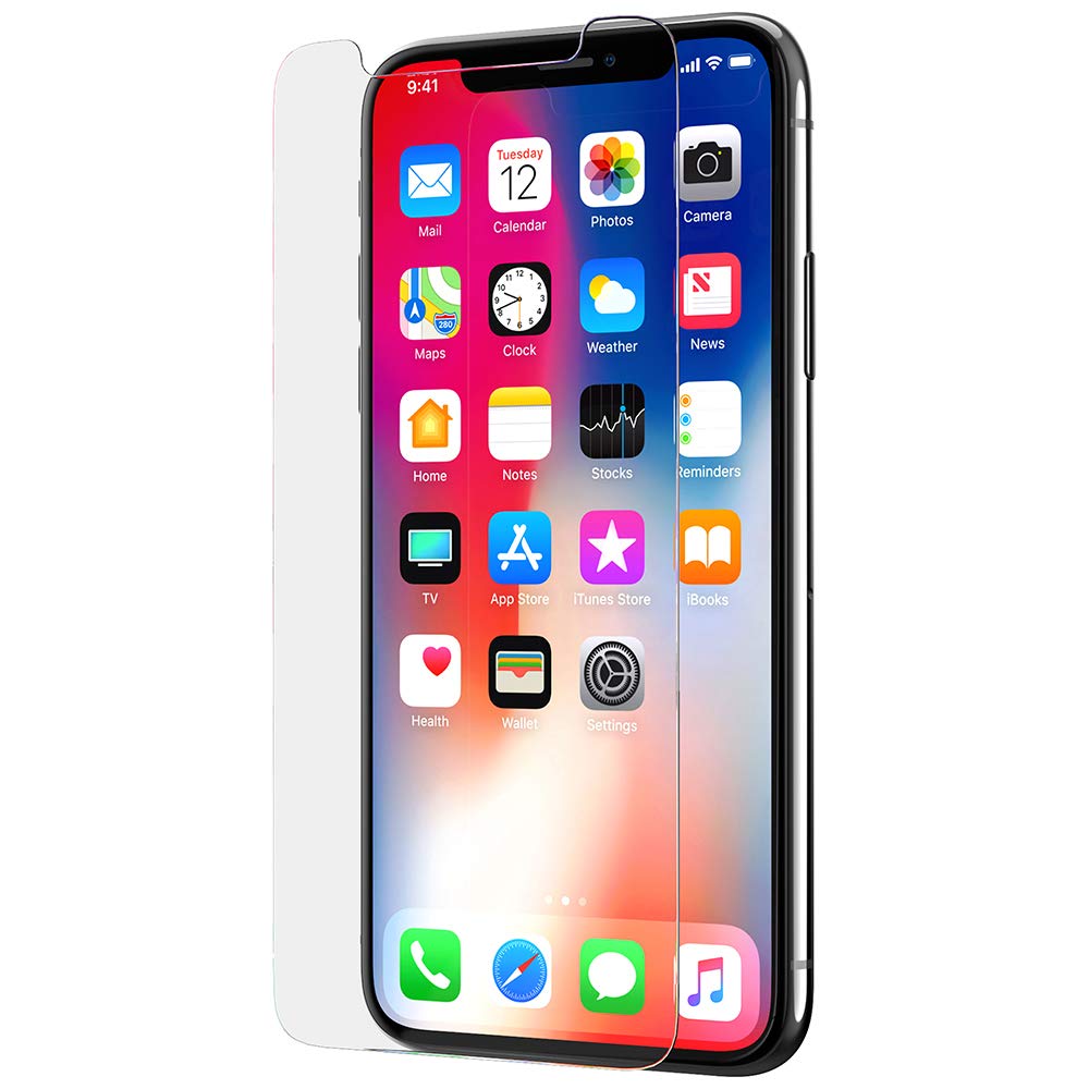 Tech21 Tempered Glass iPhone X Screen Protector (Screen Protector, Apple, iPhone X, Scratch-Resistant, 2 Piece)