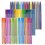 60 Fineliner Color Pen Set, Tanmit 0.4 mm Fine Line Sketch Drawing Pens, Porous Journal Markers Pen Perfect for Coloring Book and Journaling