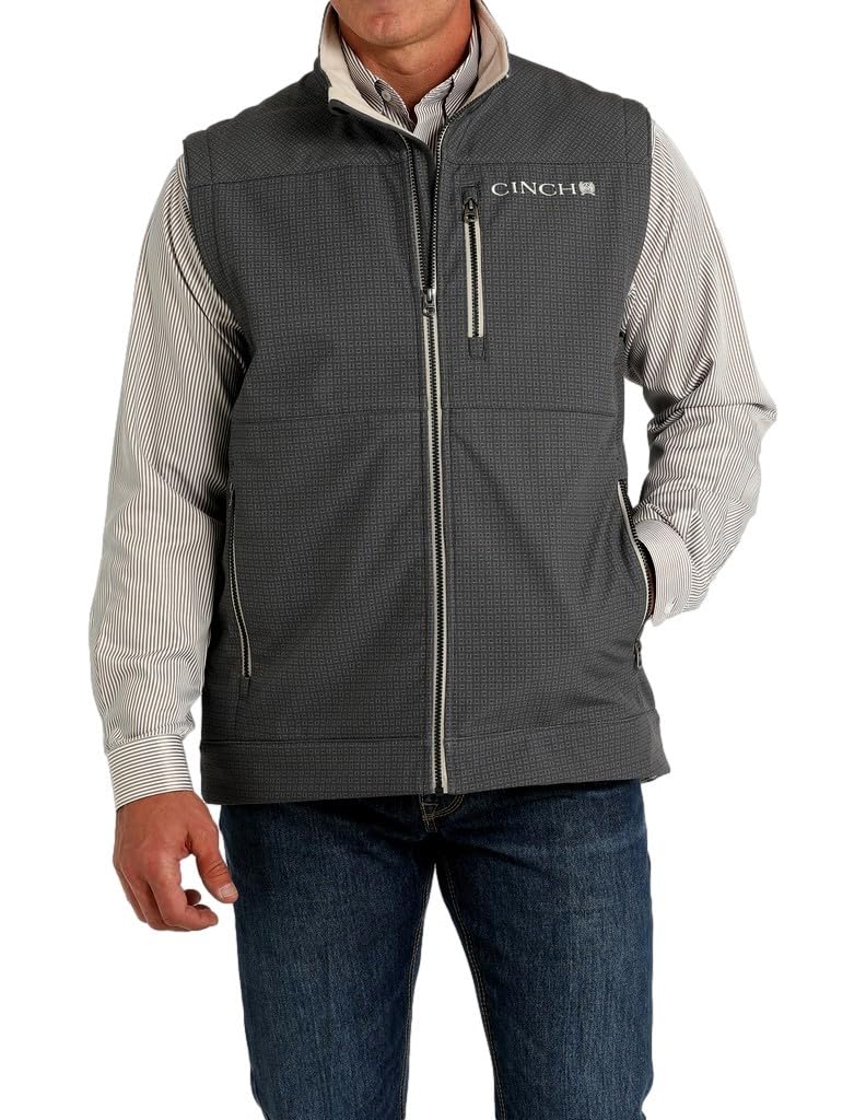 Photo 1 of Cinch Men's Bonded Softshell Vest, Grey, Medium
