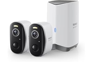 Baseus Security Cameras Wireless Outdoor, N1 2-Cam Kit with True 2K Clarity, No Monthly Fee, 16TB Expandable Local Storage, 210-Day Battery Life, Spotlight & Alarm, Works with Alexa and Google Home