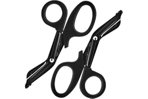 WITOROR Medical Scissors, Outlet Trauma Shears, Bandage Scissors, 7.5'' / 6'' Heavy Duty Outlet Sales Nursing Scissors for Doctors Nurses and EMT Workers with Stainless Steel Blades (2 Pack Black)