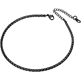 Richsteel Anklets for Women Cuban/Figaro/Spiga Wheat Chain Stainless Steel/18K Gold Plated Ankle Bracelet Beach Waterproof Foot Jewelry