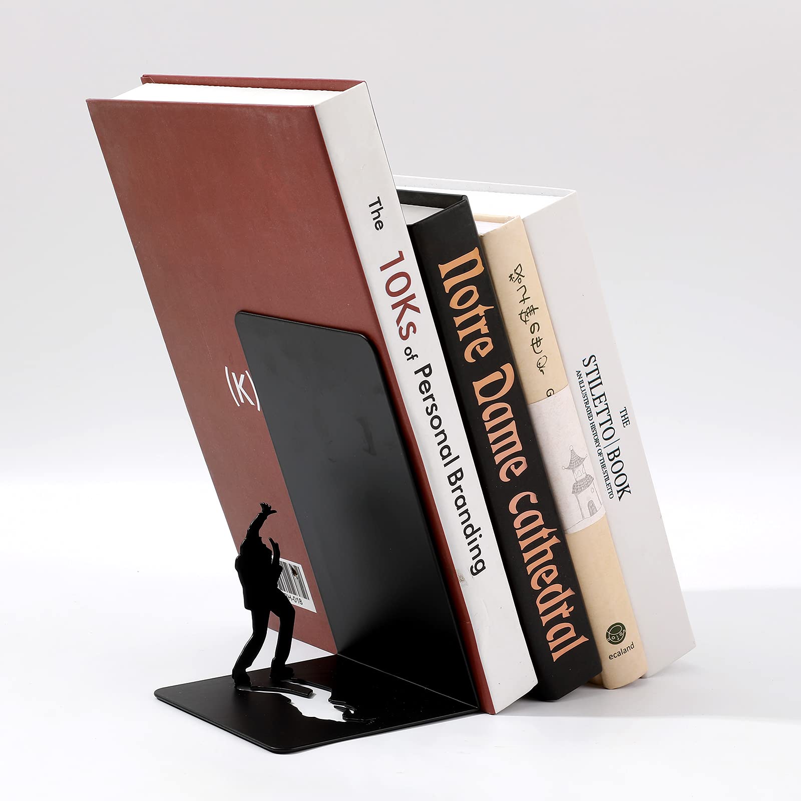 I-TOTAL® - Cute Metal Book Stand Bookends for Shelf/Table (CRUSHED)