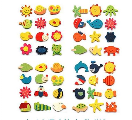 MTSZZF 24pcs Animales de Novedad Im�n de Nevera de Madera ...