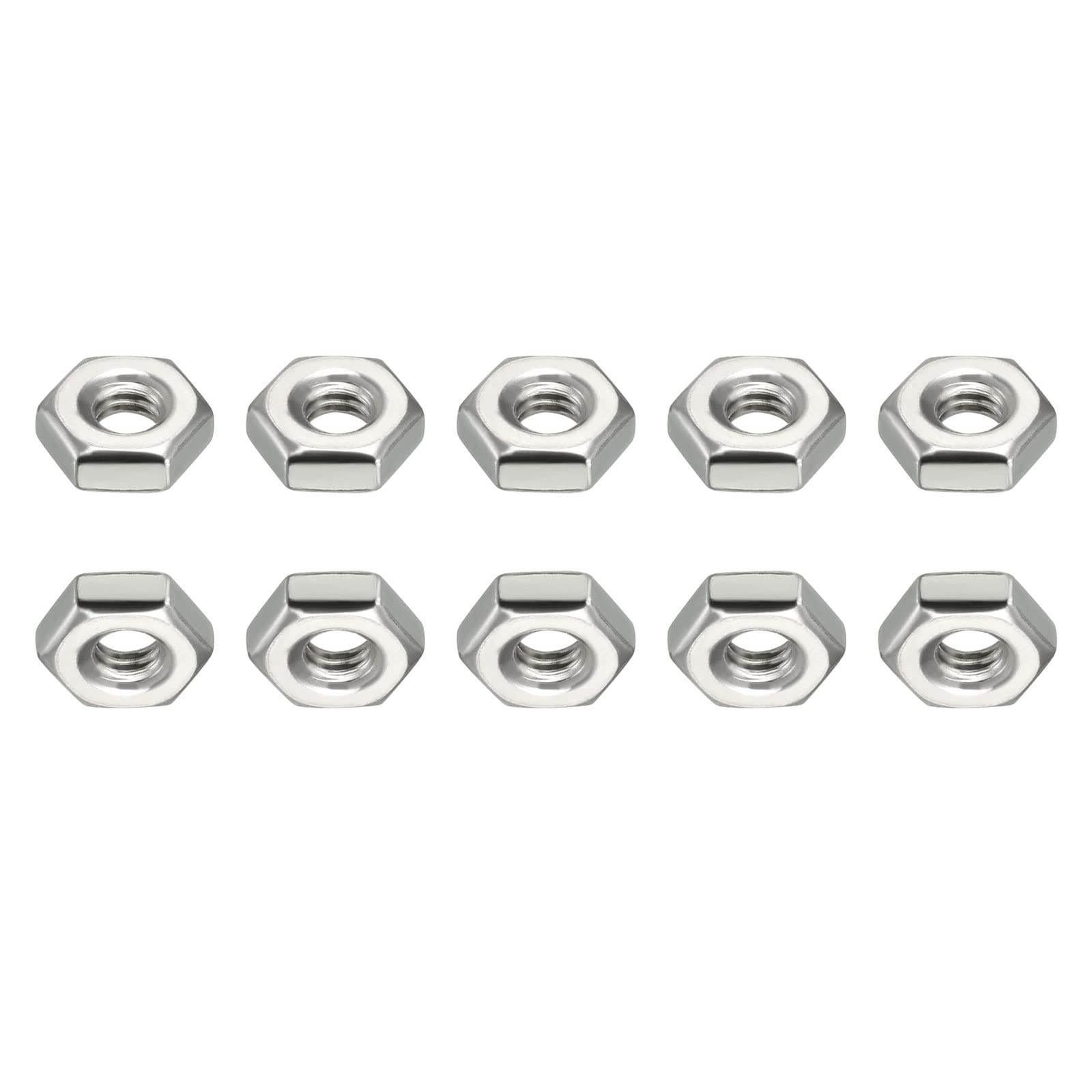 DTGN #10-32(UNF) Hex Nuts - 50Pack - Good for Home Garage Repair - 304 Stainless Steel Hexagonal Nuts - Silver