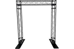 CEDARSLINK Black Square Metal Arch Truss 8 Ft. Width 7 ft. Height Portable DJ Lighting System Mobile Simple Bolt Connections