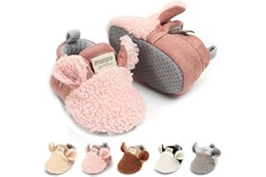 LAFEGEN Baby Booties for Boys Girls with Soft Lining Non Slip Gripper Newborn Infant Slipper Socks Toddler First Walker Crib Shoes 0-18 Months