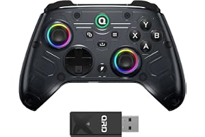 QRD FERROX M5 Wireless Controller for Xbox Series X|S,One,Switch,PC,Windows | Controle Xbox com dongle USB de 2,4 GHz, efeito Hall-Effect, gravação macro flexível, turbo