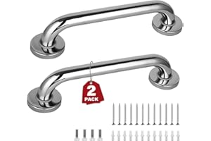 SANGRONIA 2 Pack 12 Inch Handicap Grab Bars, Grab Bars for Bathtubs and Showers, Shower Handle, Grab Bars for Wall, Anti Slip Shower Handles for Elderly, Safety Shower Grab Bar, Stainless Steel
