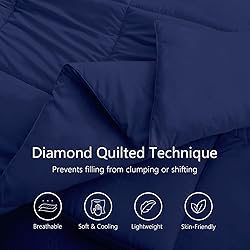 TEXARTIST Queen Navy Blue Comforter, All Season