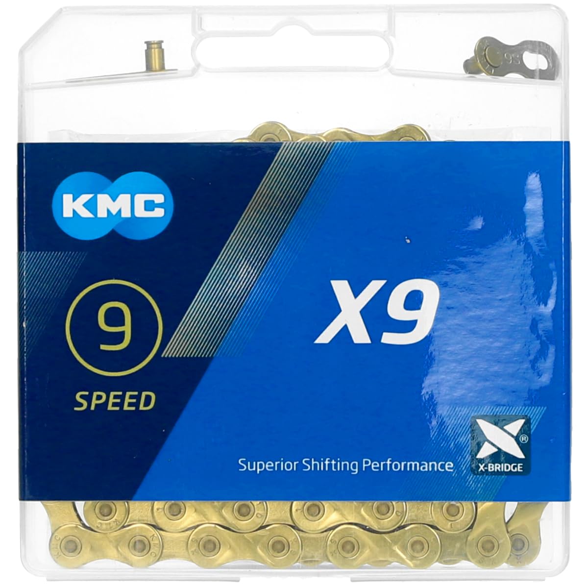 KMC X9 9 Speed Chain, Ti-N Gold, 114 Links