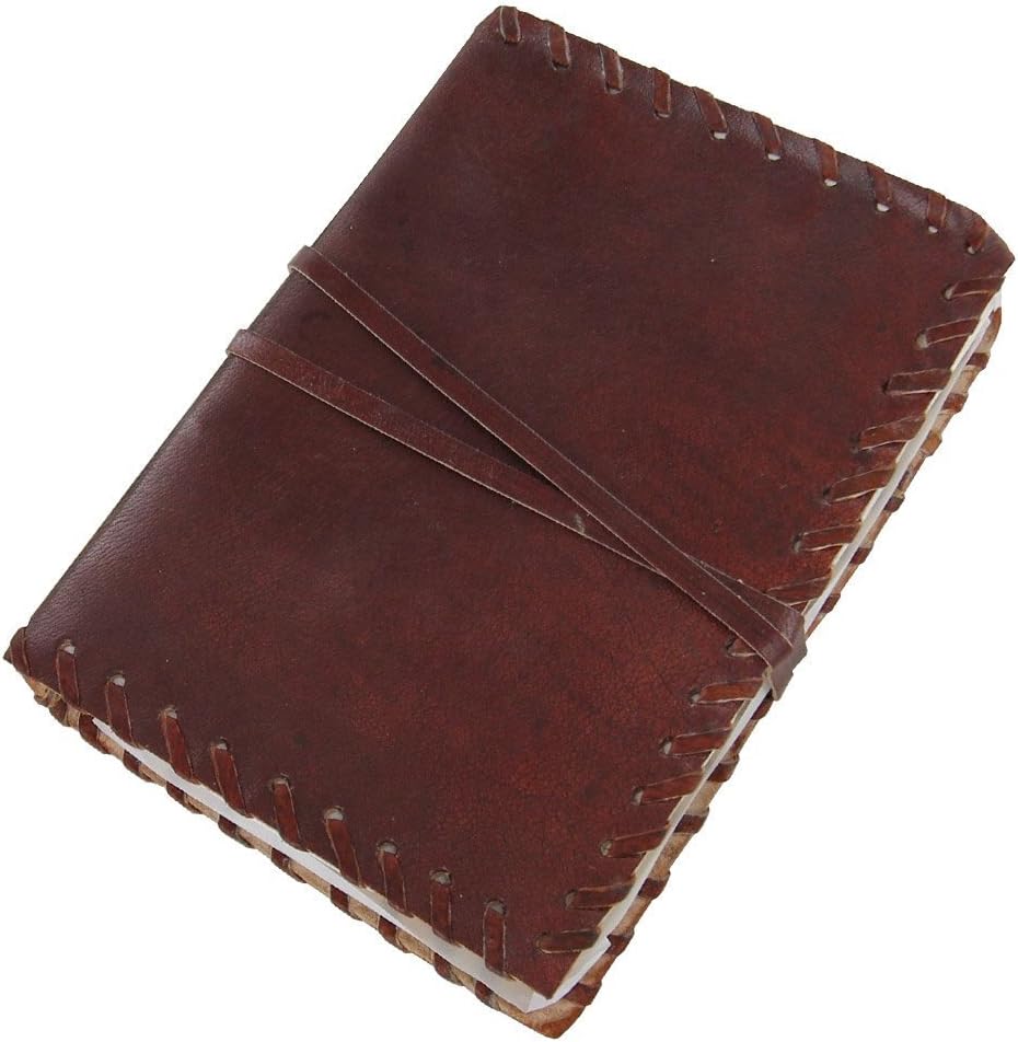 Universal Handmade Leather Journal and Notebook with Unlined Paper, 240 Pages, 7x5" ~ Men's & Women's, Vintage Style ~ Brown Genuine Leather Cover Crafted ~ for Diary, Writing, Drawing, Sketching