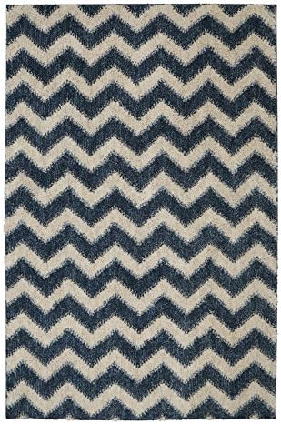Mohawk Home Laguna Stitched Chevron Woven Rug, 8'x10', Blue
