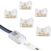 Armacost Lighting 5-Pin RGB+W Multicolor Wire to Tape Connector - 6 Pack