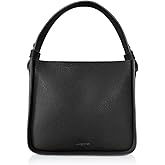 LeParmentier Duplo Medium Hammered Leather Top Handle Bag, 9.8 x 8.7 x 4.3 inches