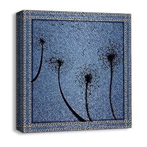 Canvas Wall Art Beautiful Jeans Fabric Feature Painting Artwork for Home Prints Framed - 12x12 inches