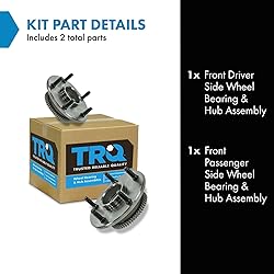 TRQ 2 Piece Front Wheel Bearing & Hub Assembly Set