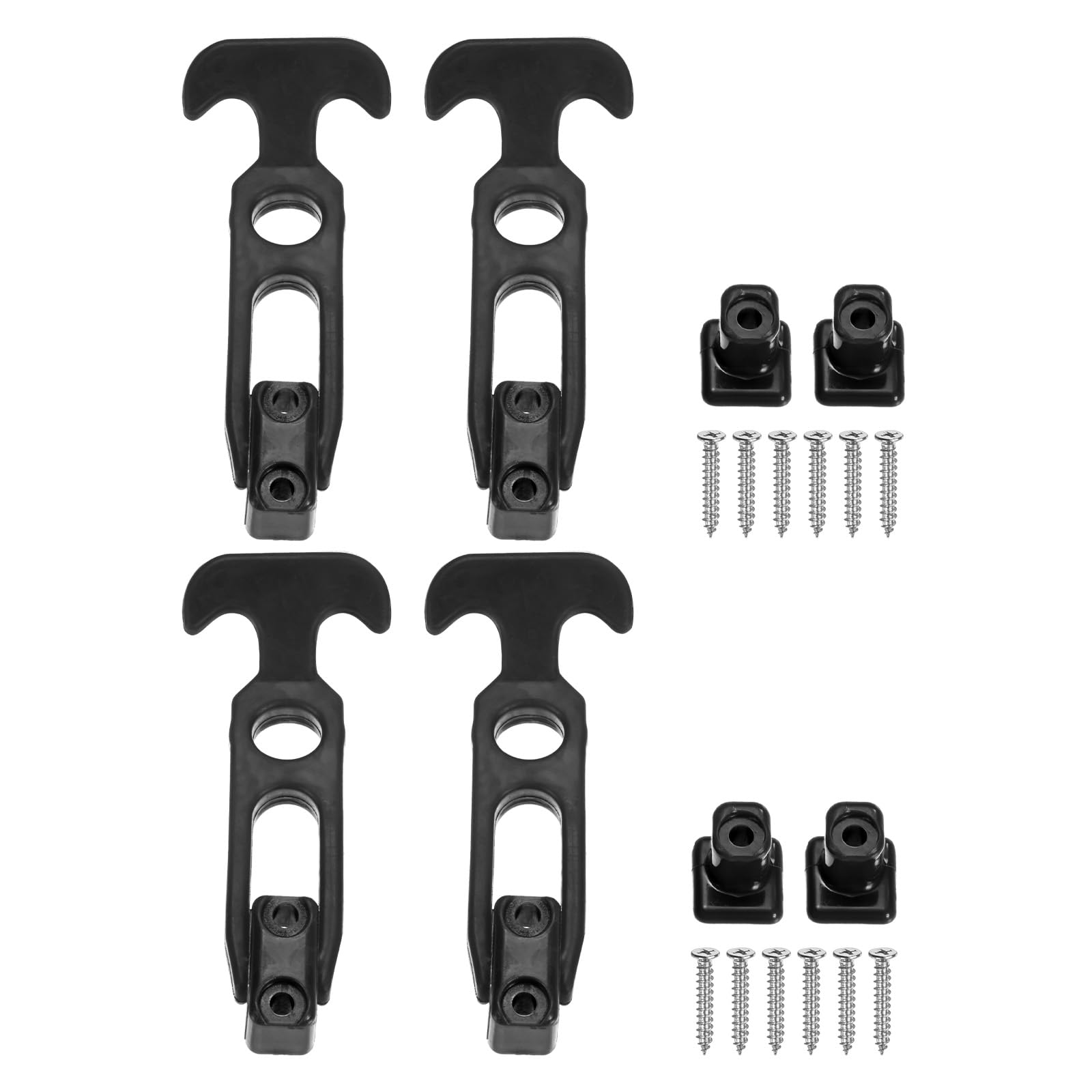 M METERXITY 4-Pack T-Handle Rubber Flexible Draw Latches,4.3" Flexible Draw Latches Flexible T-Handle Hasp Rubber with Screws for Toolbox/Golf Cart/Vehicle Engine/Cooler/Hood [Black]