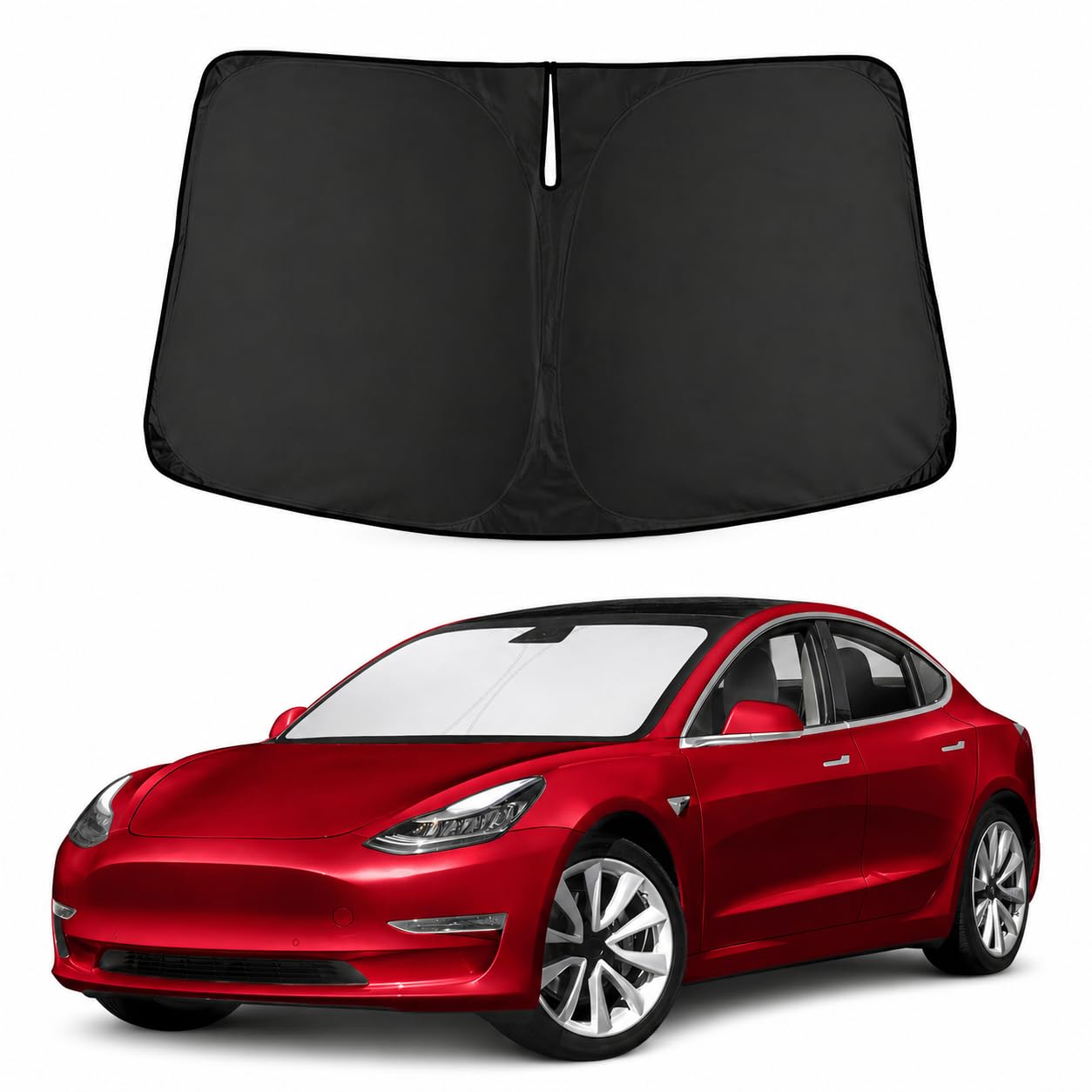 Autovir Windshield Sun Shade, 2017-2026 Tesla Model 3 & Y, 280T Visor Shade