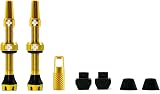 Muc-Off Tubeless Valves V2 7075 Aluminium Presta with Core Tool Gold 44mm view 1