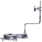 TUOREN Cowbell Clamp Percussion Mounting Bracket with Z Arm Holder for Drum Set Accessory Chrome