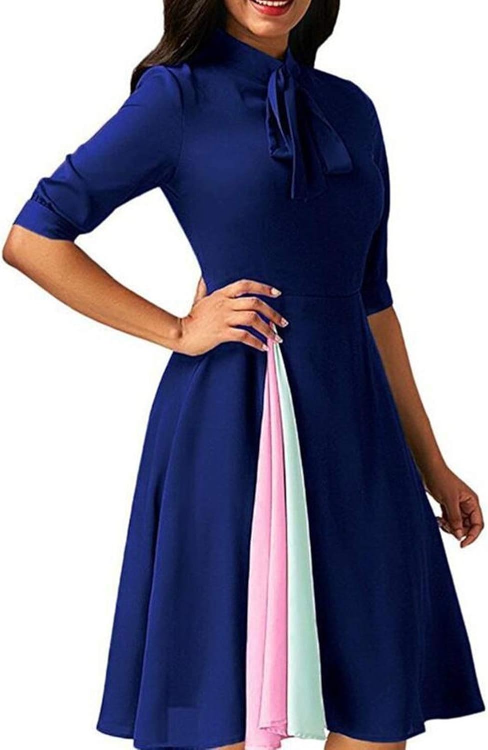 blue dress office wear