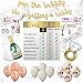 Golden Shop Bachelorette Party Decorations Kit | Bridal Shower Supplies - Bride to Be Sash,Veil, Ring Foil Balloon, Champagne Bottle Foil Balloon, 2 Gold banners,10 Photo Booth Props,12 Latex Balloons