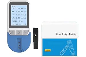 Cholesterol Test Meter, Multifunction Lipid Monitor Meter Kit for TC TG HDL LDL, Blood Lipid Tester with 25 Strips, 200 Sets 