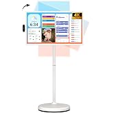 ApoloSign 32 Inch 4K UHD Smart Portable TV on Wheels, Android 16 EDLA Certified, 256GB Storage, Built-in 15000mAh Battery, Voice Remote, Touch Screen TV with Rolling Stand for Home, Office - Gen2