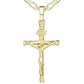varger Cross Necklace for Women 14K Gold Cross Necklaces for Women Crucifix Necklace Gold Crosses Chain Pendant Necklaces for Woman 45cm