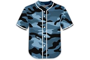 SLVRIOG Kids Baseball Jersey Toddler Custom Softball Jersey for Boy Girl Plain Practice Shirt Youth Sports Button Down T-Shirts 3-20Y