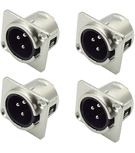 Czyuntuo Audio 1/4" Jack Hembra 0.250 In TRS Estéreo Montaje En Panel Conector De Entrada De Guitarra, Cables De Conexión, Adaptador De Conector De Micrófono, Sin Tipo De Encendido/apagado, Paquete De