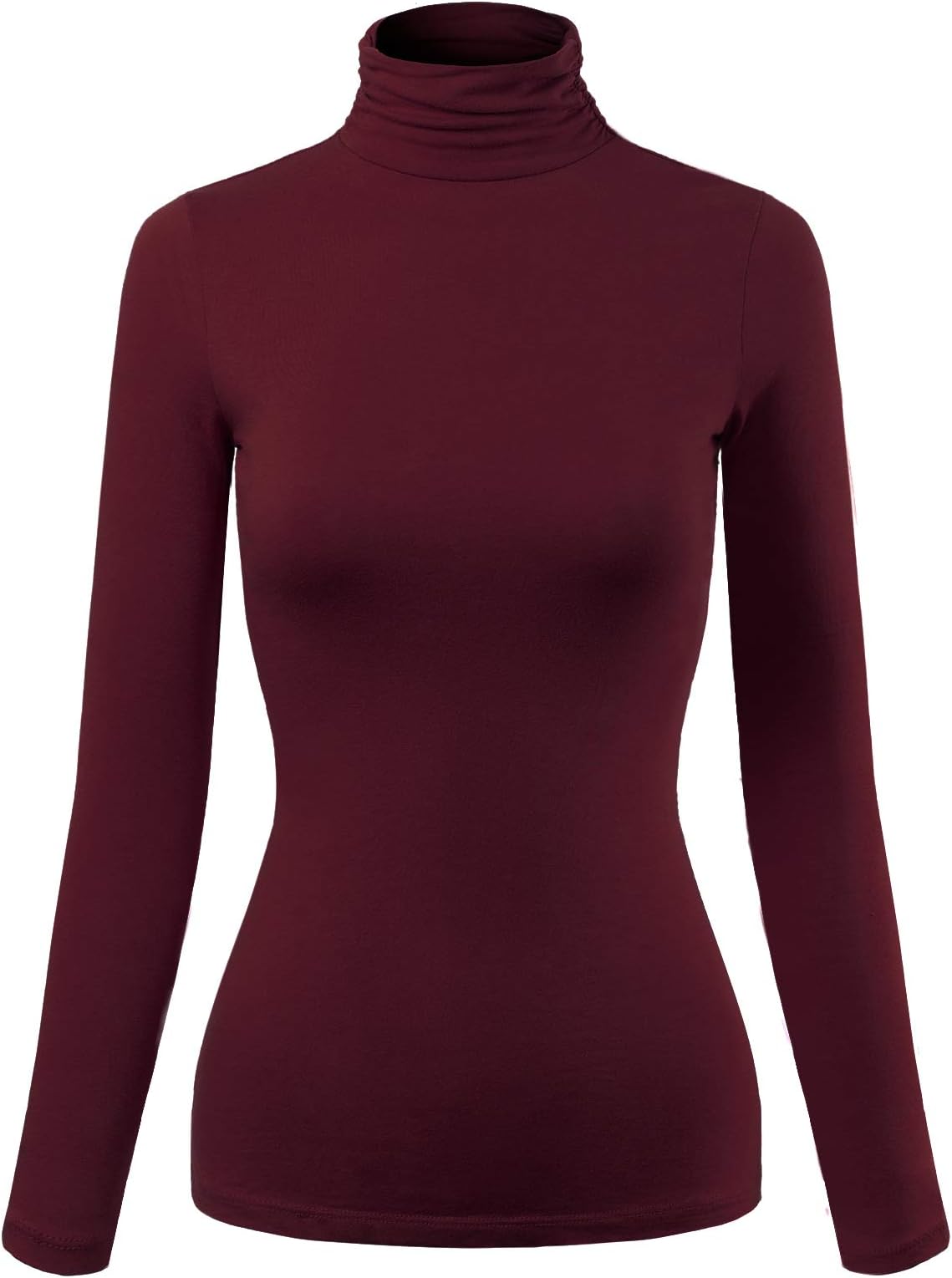 Women's Basic Long Sleeve High Turtle Neck Slim Fit Top Shirt