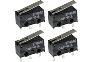PMMCON 4 Pcs D2F-01L Microswitch Basic Switch