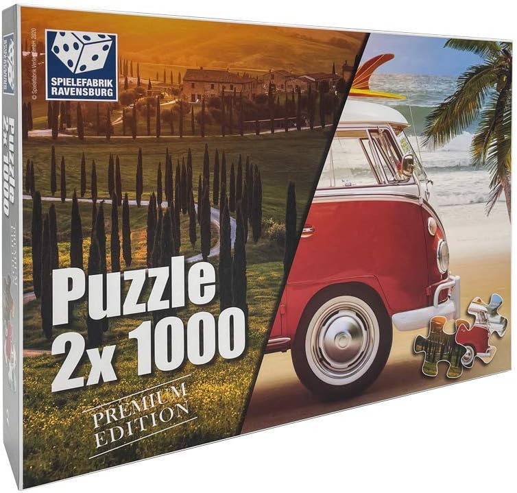 Ravensburger Urlaubs-Edition Puzzle 2 x 1000 Teile - Premium Urlaubs Edition - 2 Motive insgesamt 2000 Teile - Puzzle 1000 Teile