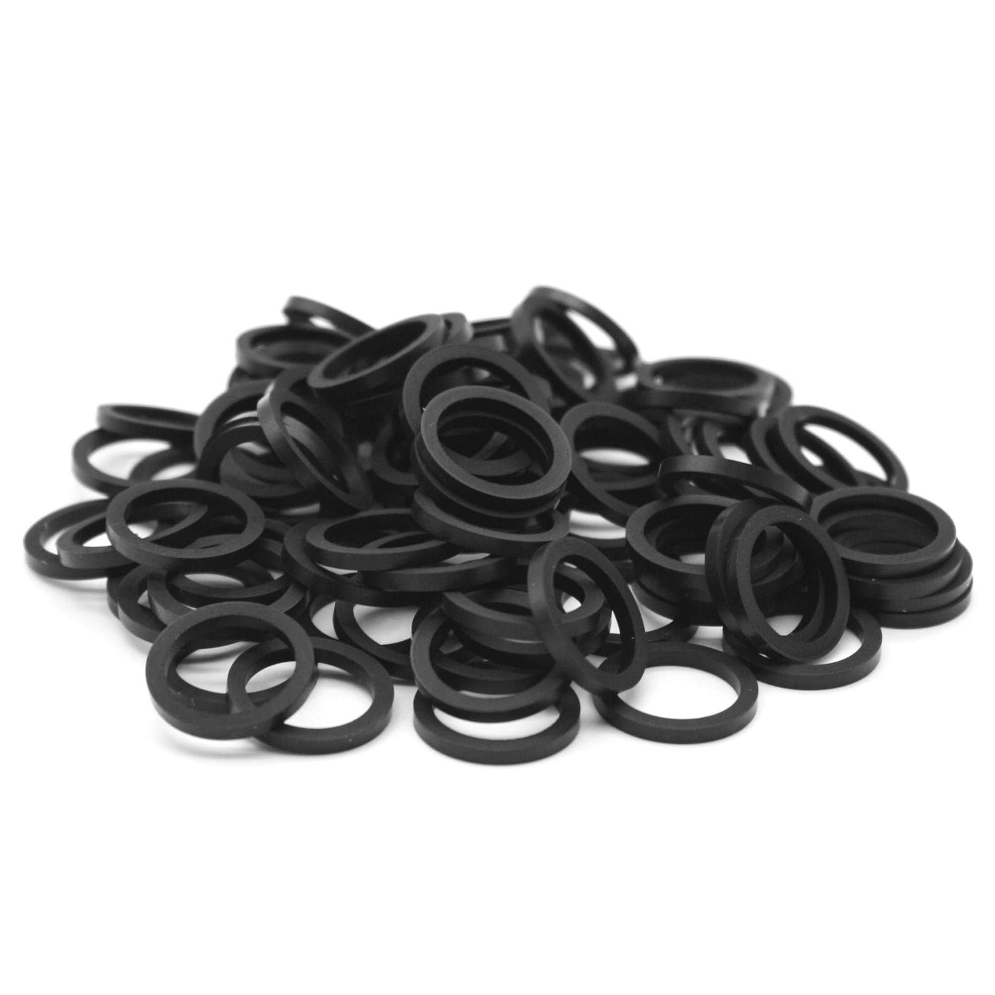DOJA Barcelona Sanitary Flat Seals, 3/8 Inch, Pack of 50, Black Rubber O-Rings, 14.5 x 8 x 2 mm, EPDM Rubber, Seals