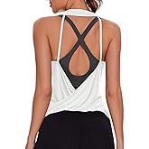 Womens Summer Open Back Yoga Tops Halter Backless Workout Tank Top Loose Fit Athletic Shirts Gym Activewear for Women