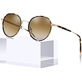 CARFIA Retro Small Round Polarized Womens Sunglasses UV Protection, Trendy Vintage Stylish Designer Sunglasses CA1949