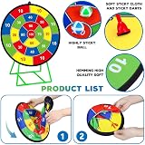 FHNSEL Kids Dart Board Set Double Sided with Bracket 12 Sticky Balls 6 Darts view 5