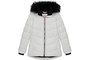 Juicy Couture Girls Coat, Faux Fur Hooded Winter Jacket, Warm Padded Parka Hoodie, Kids Heavyweight Winter Coat