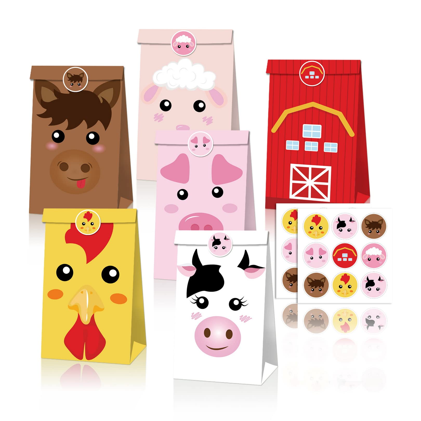 Farm Animal Party Bags Animals Party Bags Treat Bags Party Decoration Supplies for Theme party goodie bags for kids