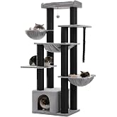 UYMI 67" Heavy Duty Cat Tree for Indoor Cats, XXL Cat Tower with Thick Post | XXL Cat Tower with 13 Thick Scratching Posts (&phi;4.3"), Large Perch, Spacious Condo &amp; Big Hammock - for Maine Coon up to 20 lbs