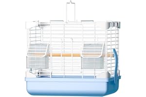 Portable Parrot Carrier, Wire Mesh Bird Enclosure, Lightweight Outdoor Budgie Cage, Interlocking Frame & Chew-Proof Mesh & De