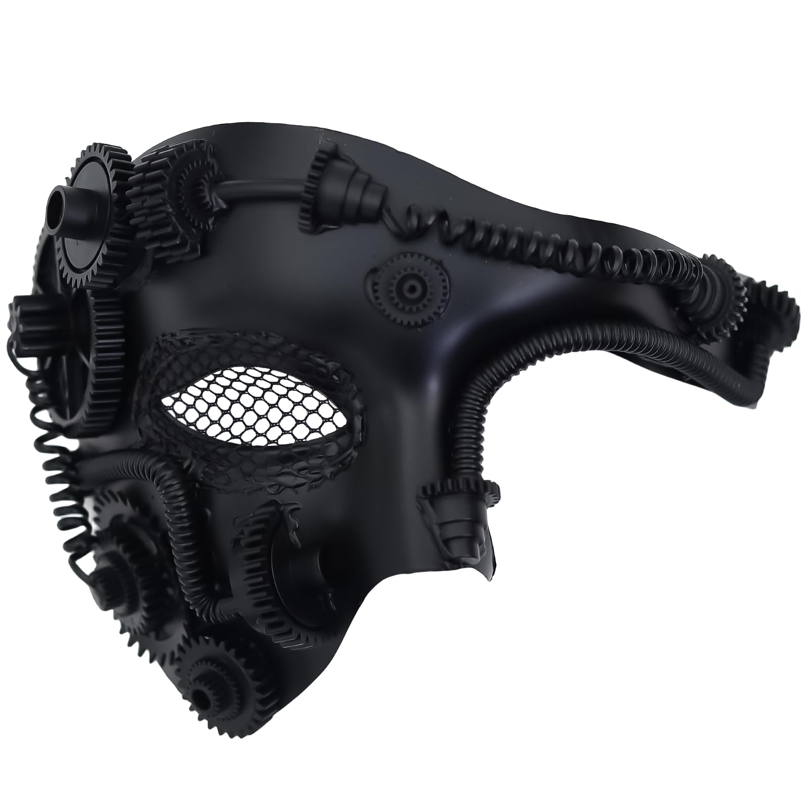 Steampunk Metal Cyborg Mesh Venetian Mask,Black Masquerade Mask For Halloween Costume Party/Phantom Of The Opera/Mardi Gras Ball