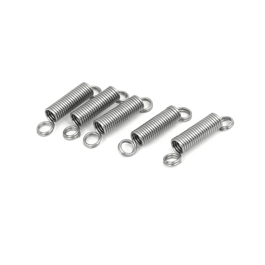 Sourcingmap 0.7mmx5mmx25mm 304 Stainless Steel Tension Springs Silver Tone 5pcs