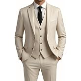 Men's 3 Piece Suit Slim Fit Formal Wedding Business Tuxedo Blazer Pants | 3 Piece Mens Suits Two Button Solid Slim Fit Formal Wear Tuxedo Suit for Men Wedding Prom Men's Jacket Vest and Pants Set