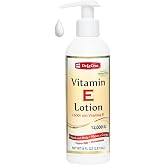 De La Cruz Vitamin E Lotion with 12,000 IU for Dry Skin, 8 fl. oz. (236 mL) | Vitamin E 12000 IU, Dry &amp; Rough Skin, Hands &amp; Body Lotion, Aloe Vera, Avocado &amp; Almond Oils, Allergy Tested, With Pump