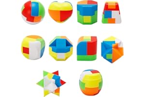 Bbiamsleep 20 Pcs Brain Teasers Puzzle Game Plastic Original 3D Sphere Puzzle Magic Ball Brain Teaser Puzzles Chain and Durable Intelligence Game Puzzles for Boys and Girls Educational